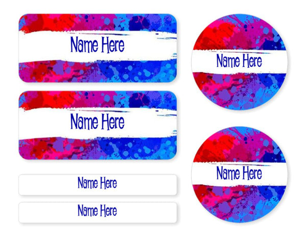 Splatter -  Mixed Name Label Pack