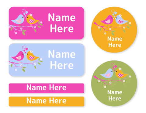 Two Birds -  Mixed Name Label Pack