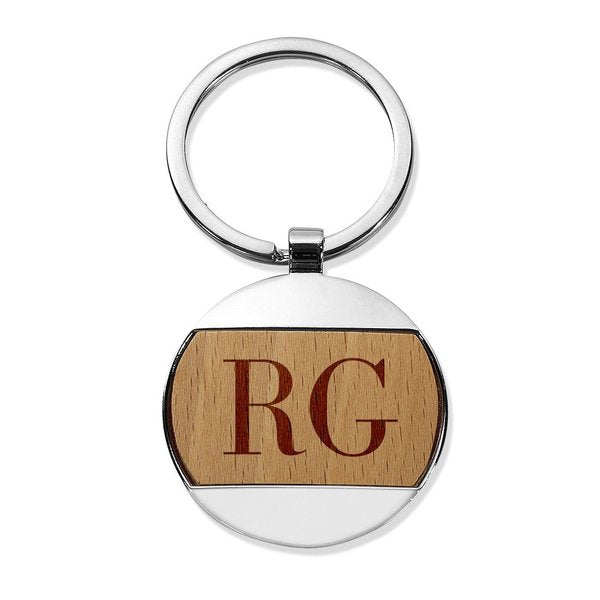 Initials Round Metal Keyring