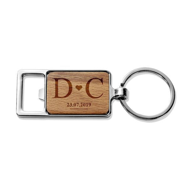 Love Rectangle Metal Keyring