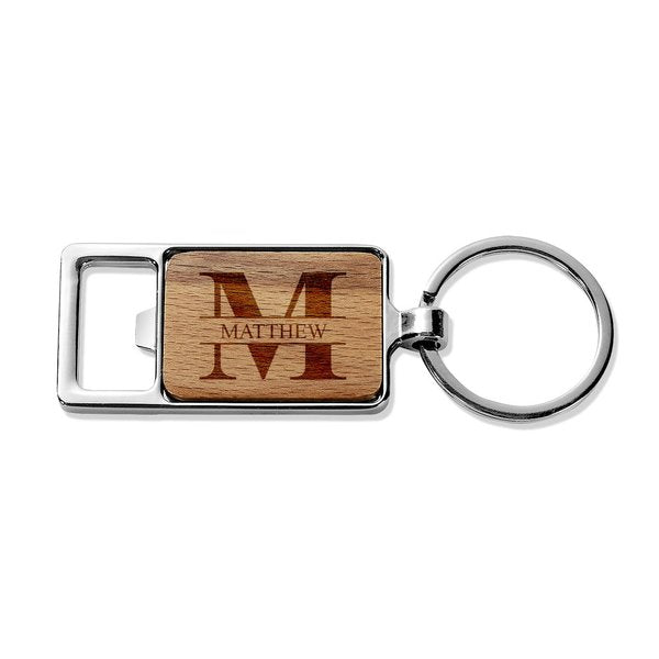 Monogram Rectangle Metal Keyring