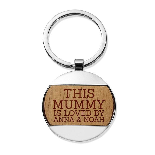 This Mummy Round Metal Keyring