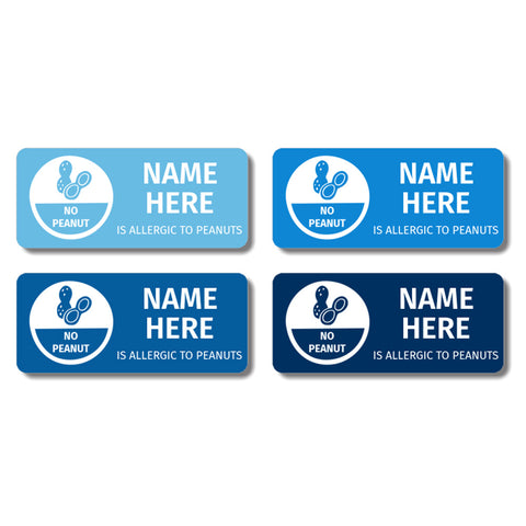 Blues Rectangle Allergy Labels (Pack of 32)