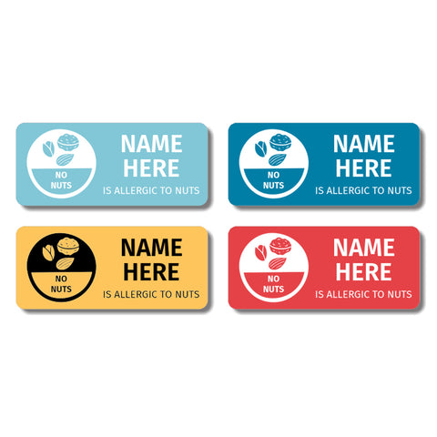 Bright Rectangle Allergy Labels (Pack of 32)