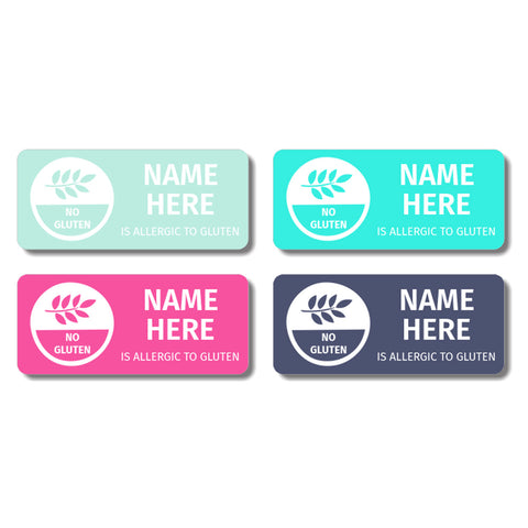Dazzling Rectangle Allergy Labels (Pack of 32)