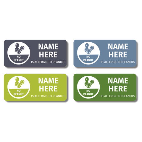 Natural Rectangle Allergy Labels (Pack of 32)