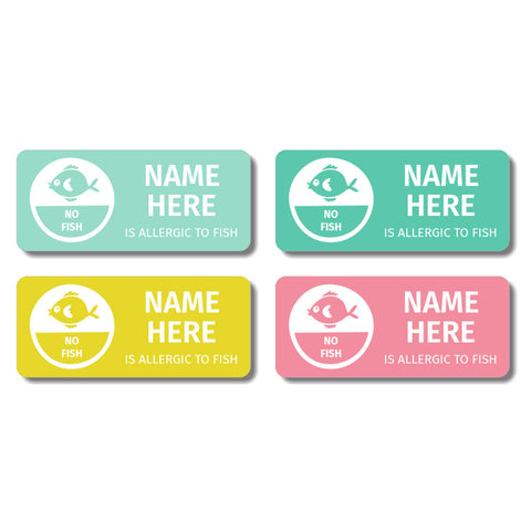 Pastels Rectangle Allergy Labels (Pack of 32)