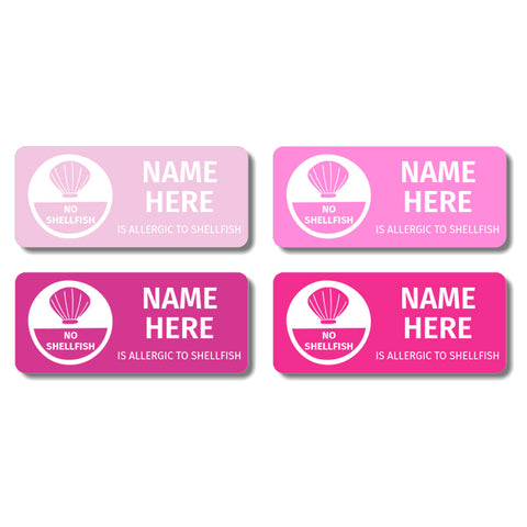 Pinks Rectangle Allergy Labels (Pack of 32)