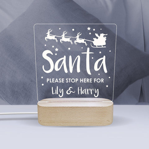 Santa & Reindeer - Personalised Night Light