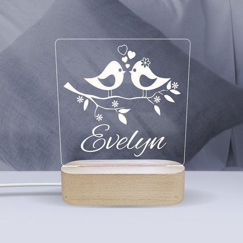 Two Birds - Personalised Night Light