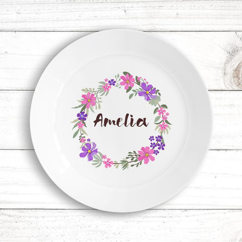 Flower Wreath Kids Plate