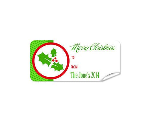 Red Holly 27pk Labels Christmas