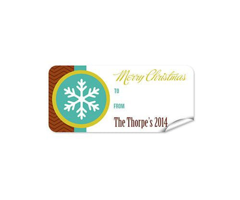 Snow Flake 27pk Labels Christmas