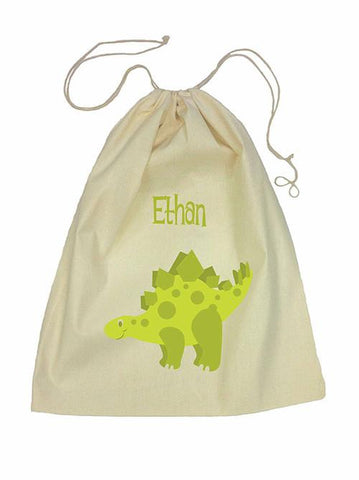 Drawstring Bag - Green Dinosaur