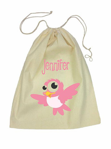 Drawstring Bag - Pink Bird