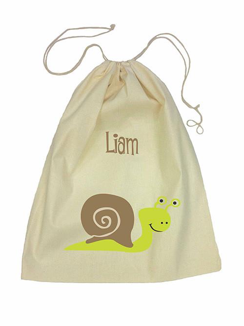 Drawstring Bag - Green Snail