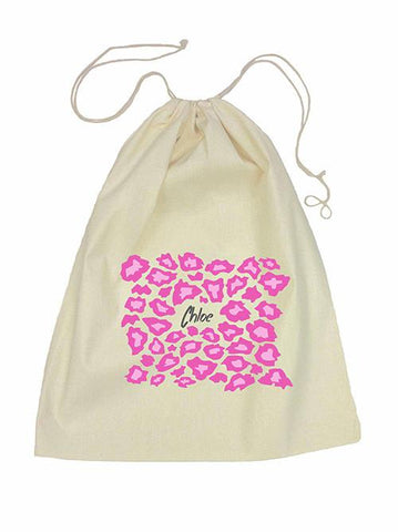 Drawstring Bag - Pink Leopard