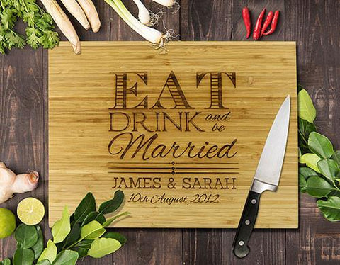 Eat Drink Bamboo Cutting Boards 8x11"