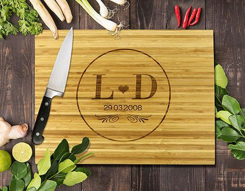 Monogram Bamboo Cutting Board 12x16"