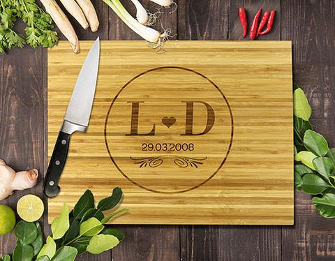 Monogram Bamboo Cutting Board 12x16"