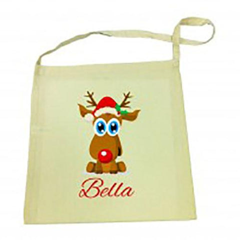 Reindeer Christmas Calico Tote Bag