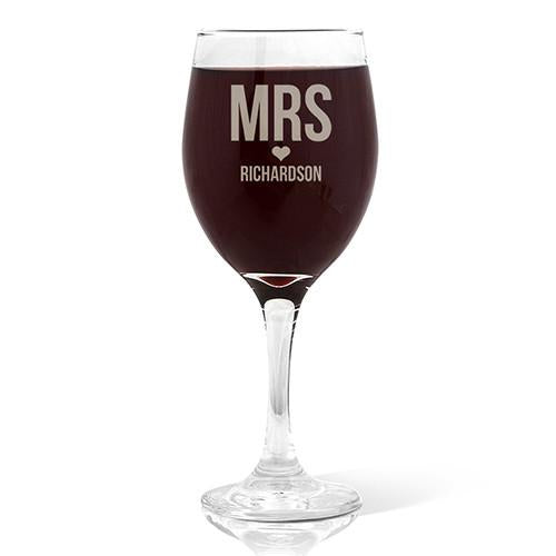Mrs Love Design Wine 410ml Glass