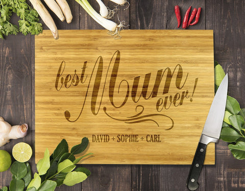 Best Mum Ever Bamboo Cutting Board 8x11"