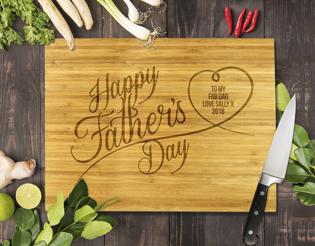 Happy Father's Day Bamboo Cutting Board 8x11