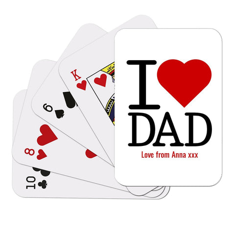 I Love Dad Playing Cards
