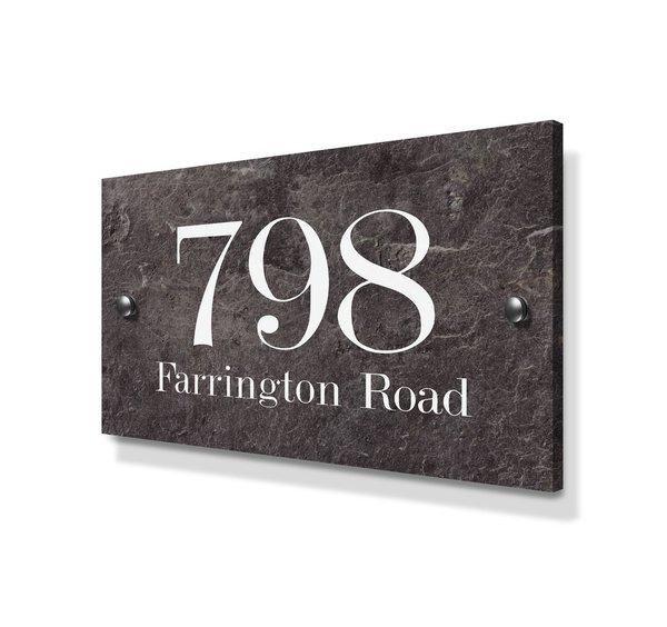 Stone Effect Large Metal House Sign
