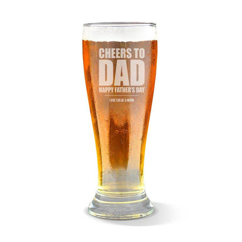 Cheers to Dad Premium 425ml Beer Glass