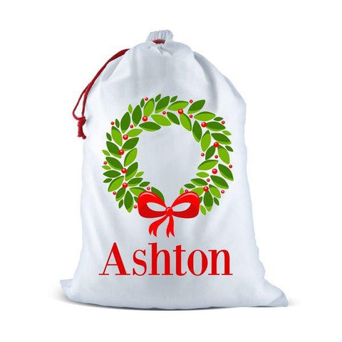 Christmas Wreath Santa Sack