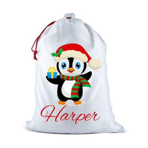 Penguin Santa Sack