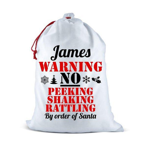 Warning Santa Sack