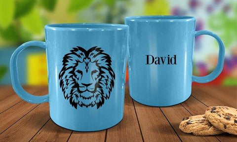 Lion Plastic Mug - Blue