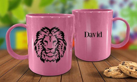 Lion Plastic Mug - Pink