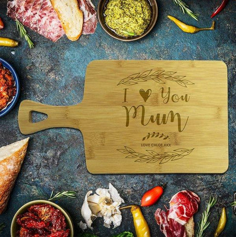 Love You Rectangle Bamboo Serving Board