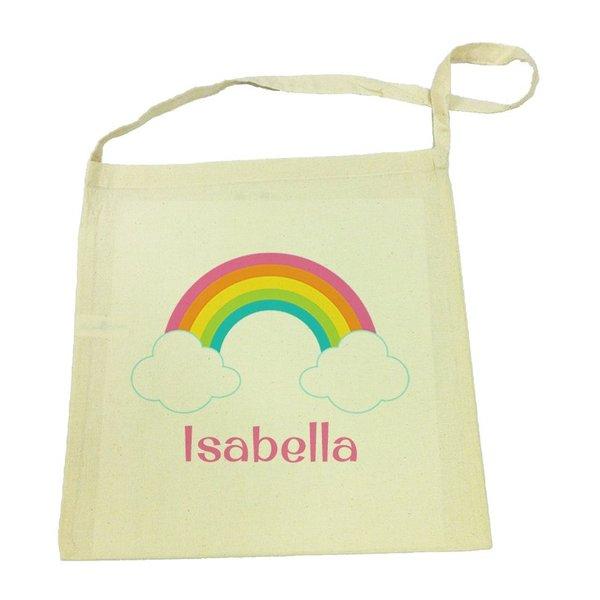 Rainbow Calico Drawstring Bag