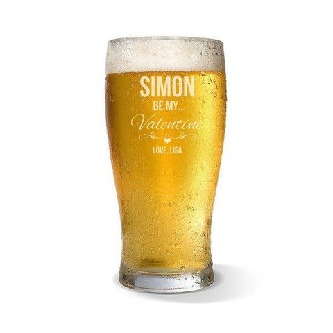 Be My Valentine Standard 285ml Beer Glass