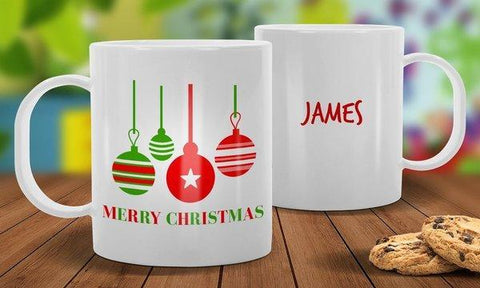 Bauble White Plastic Christmas Mug