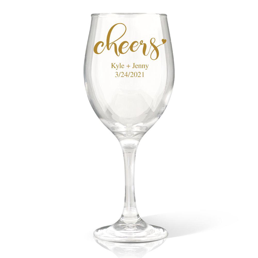 Couple Cheers Colour Printed Wine Glass