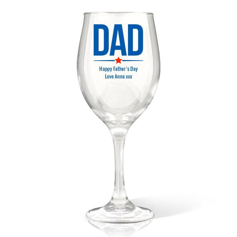 Dad Colour Printed Wine Glass