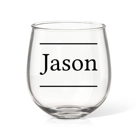 Name Colour Stemless Wine Glass