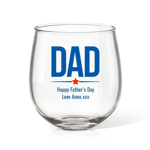 Dad Stemless Wine Glass