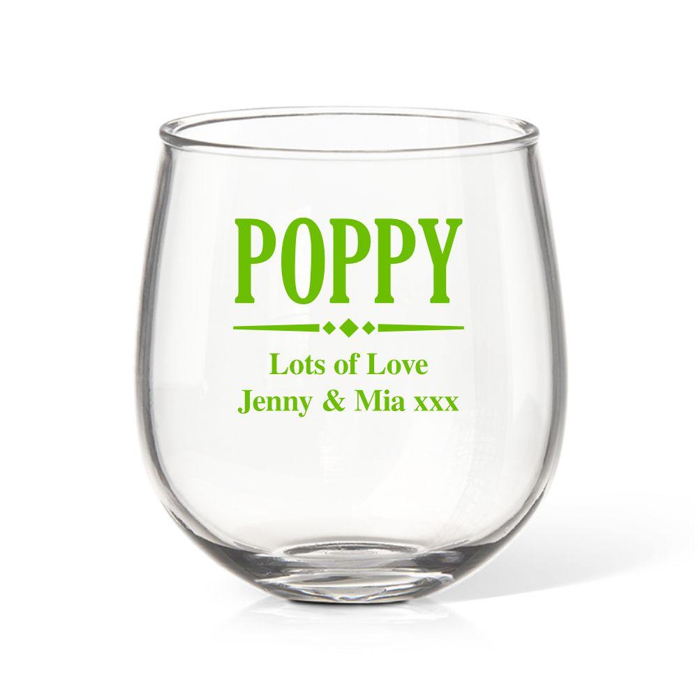 Poppy Colour Wine Glass