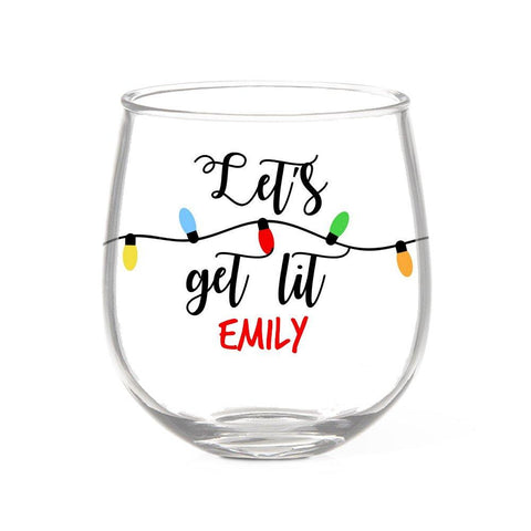 Get Lit Stemless Wine Glass