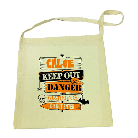 Halloween Keep Out Calico Tote Bag