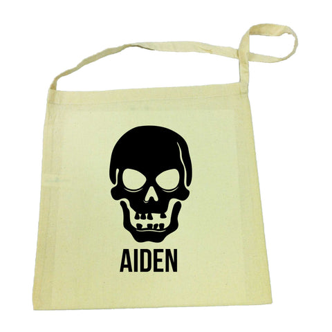 Halloween Skull Calico Tote Bag