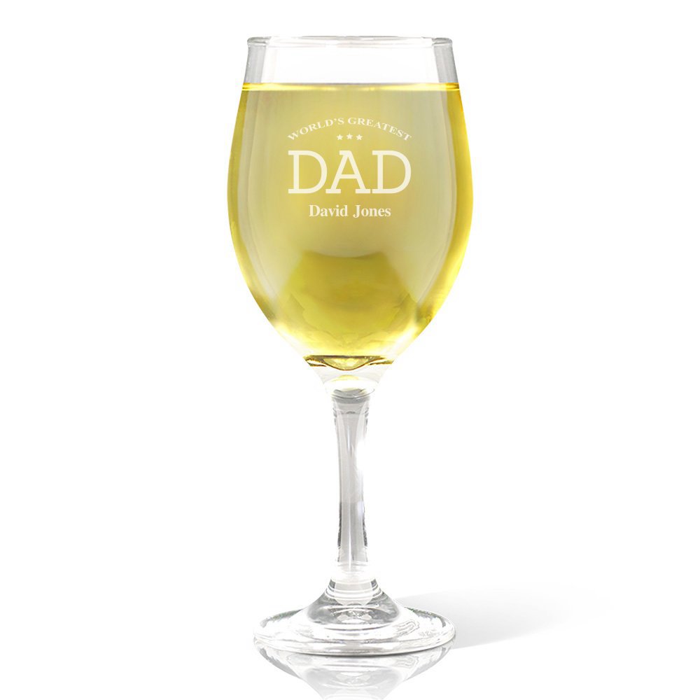 Greatest Dad Wine Glass