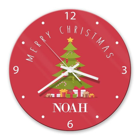 Christmas Tree Glass Clock